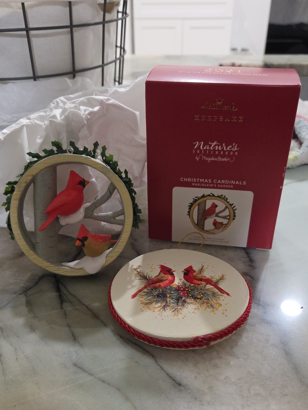 Hallmark Christmas Cardinal Ornament Duo